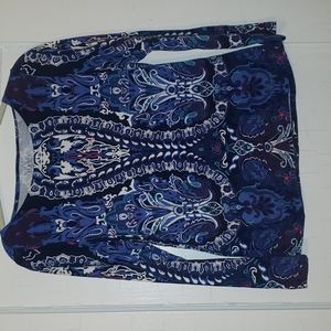 Talbots vibrant blue and lavender top